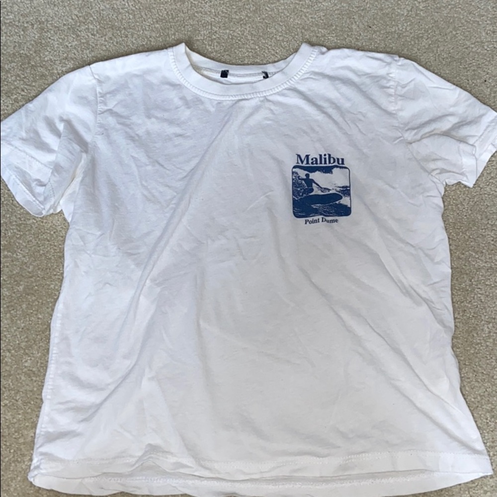 Cropped white Malibu t-shirt